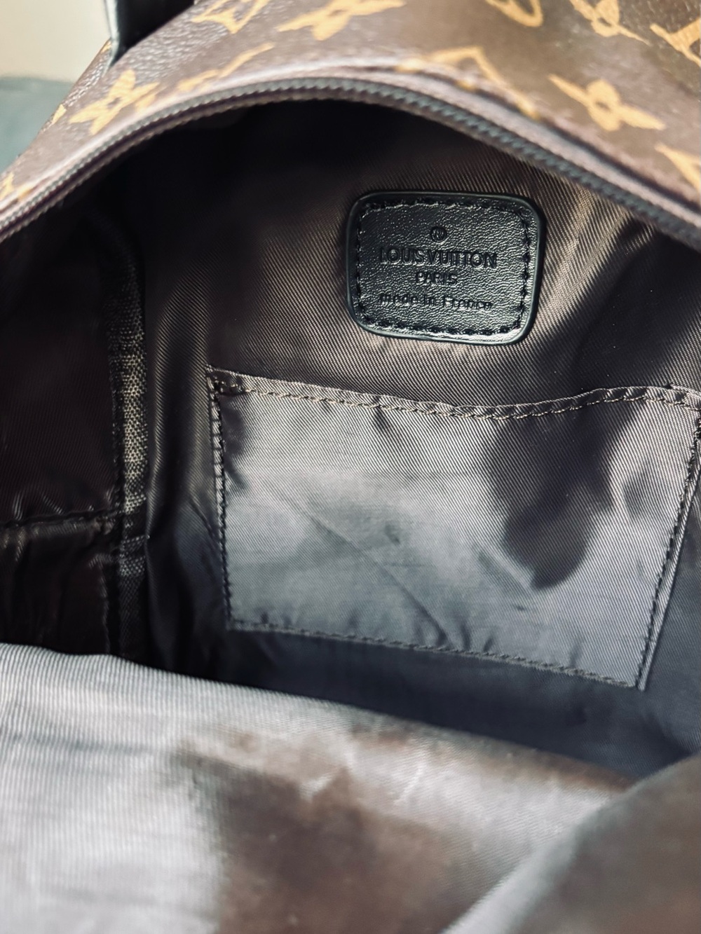 Monogram Mini Backpack with Brown and Gold Hardware - Picture 3 of 5